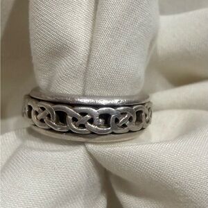 Sterling Silver Celtic Braided Knot Spinner Ring